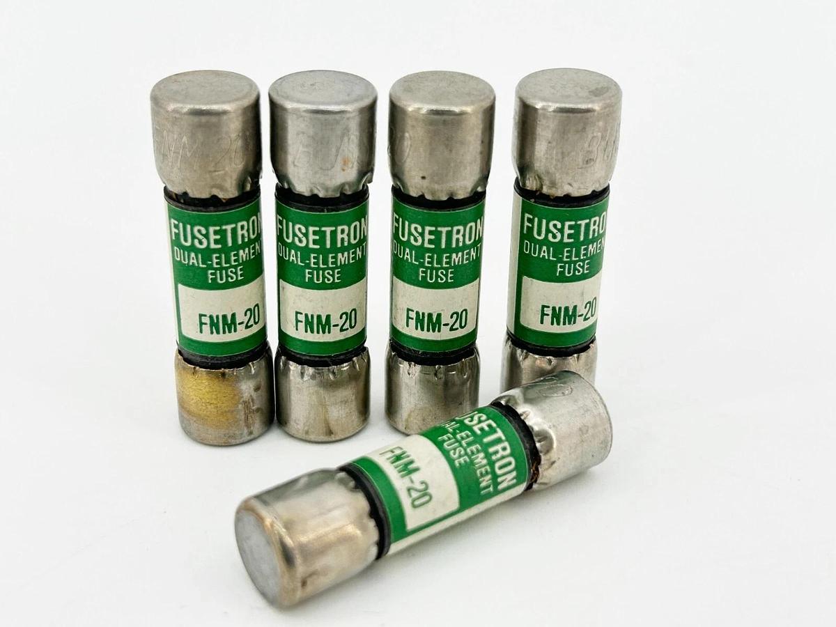 New Lot of 5 Bussmann FNM-20 DUal Element Time Delay 20A 250V
