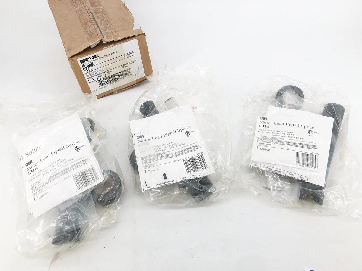 Box of 3 New 3M 5316 Motor Lead Pigtail Splice Kit