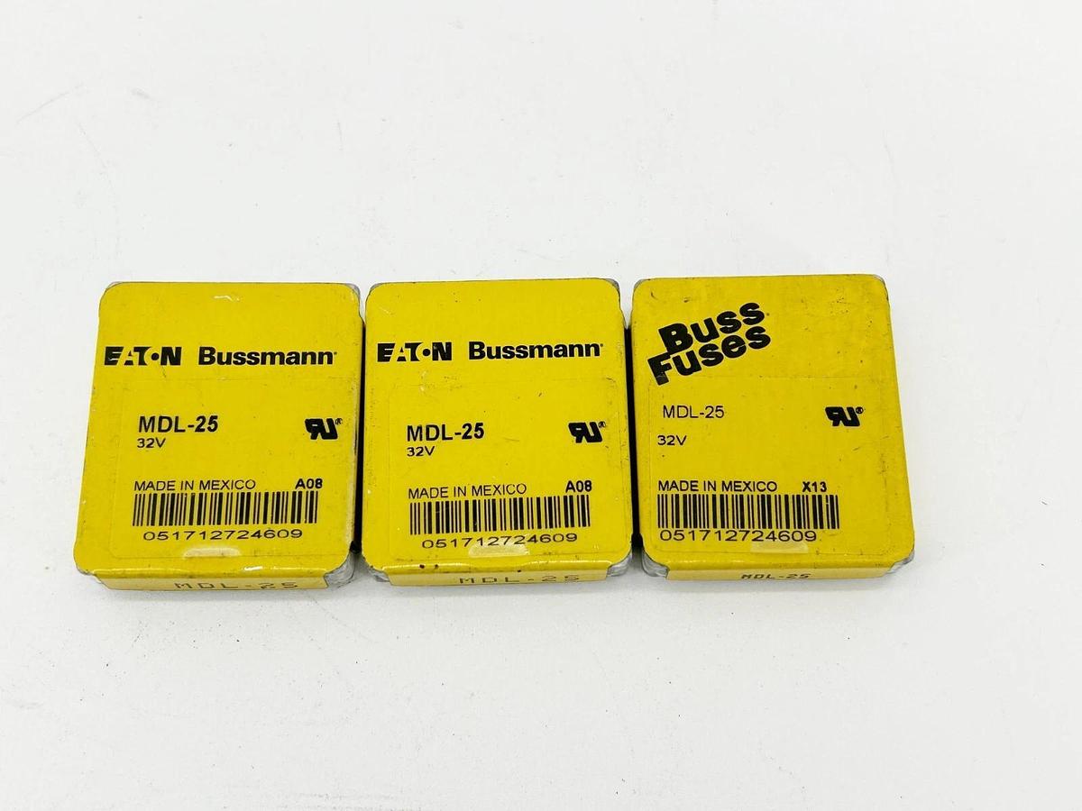 New lot of 15 Bussmann MDL-25 Fuse 25A 32V