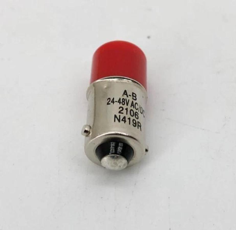 Lot of 2 New Allen-Bradley 800T-N419R Red LED Bulbs 24-48VAC - No Box