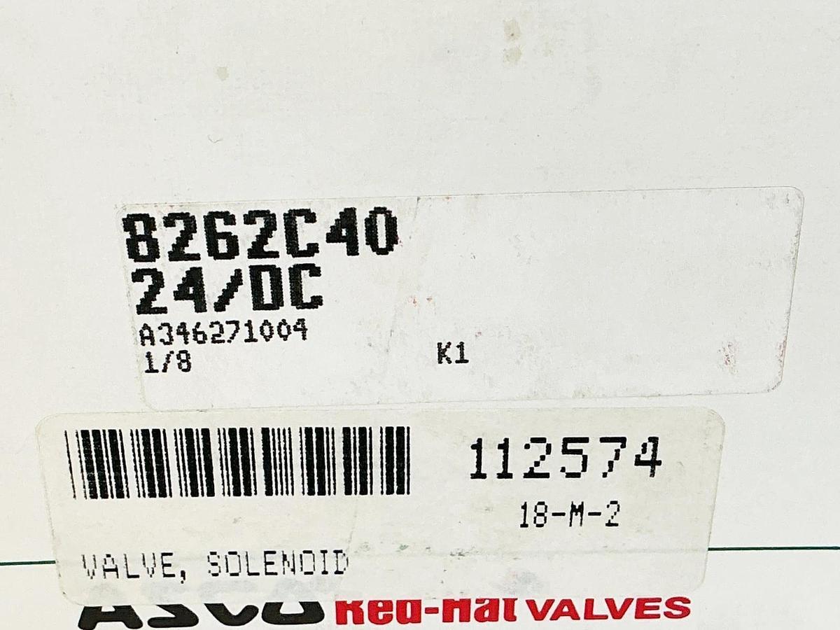 New Asco 8262C40 Solenoid Valve 650PSI 1/8" 24VDC 9.7W