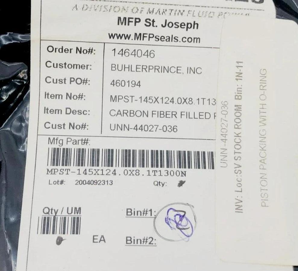 New MFP MPST-145X124.0X8.1 T1300N Carbon Fiber Filled PTFE 2 P UNN-44027-036