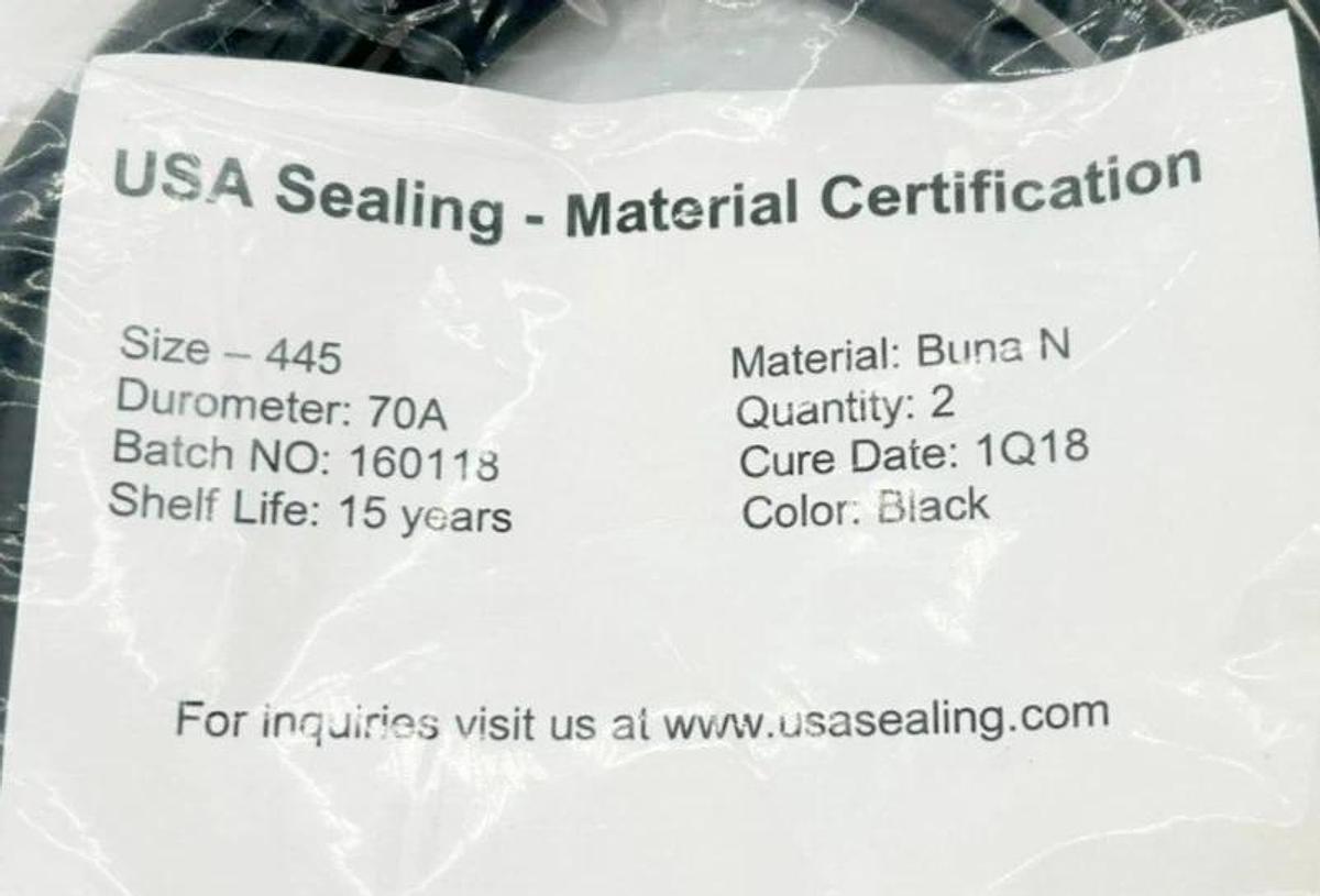 Lot of 8 New USA Sealing 445 O-Rings Buna-N 70A Duro. 8" ID x 8-1/2" OD x 1/4"