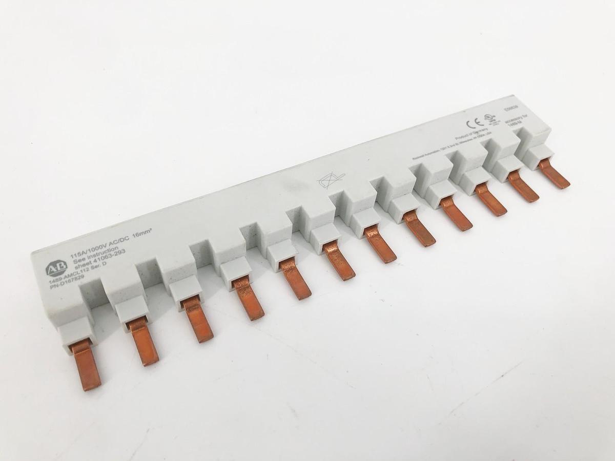 New Allen Bradley 1489-AMCL112 Ser. D Busbar 115A 1000VDC/DC 12-Pin - No Box