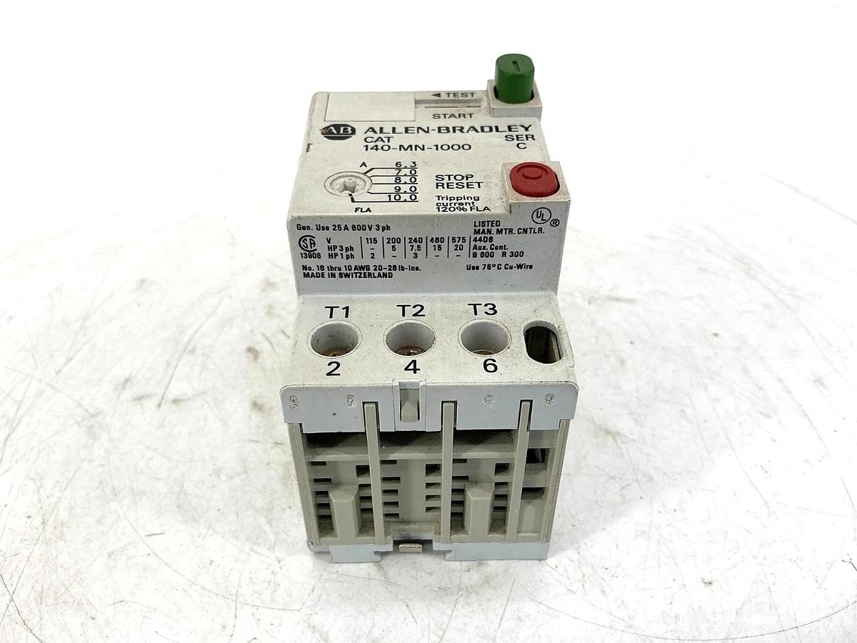 New Allen Bradley 140-MN-1000 Ser C Man Motor Start Circ Breaker 6.3-10A -No Box