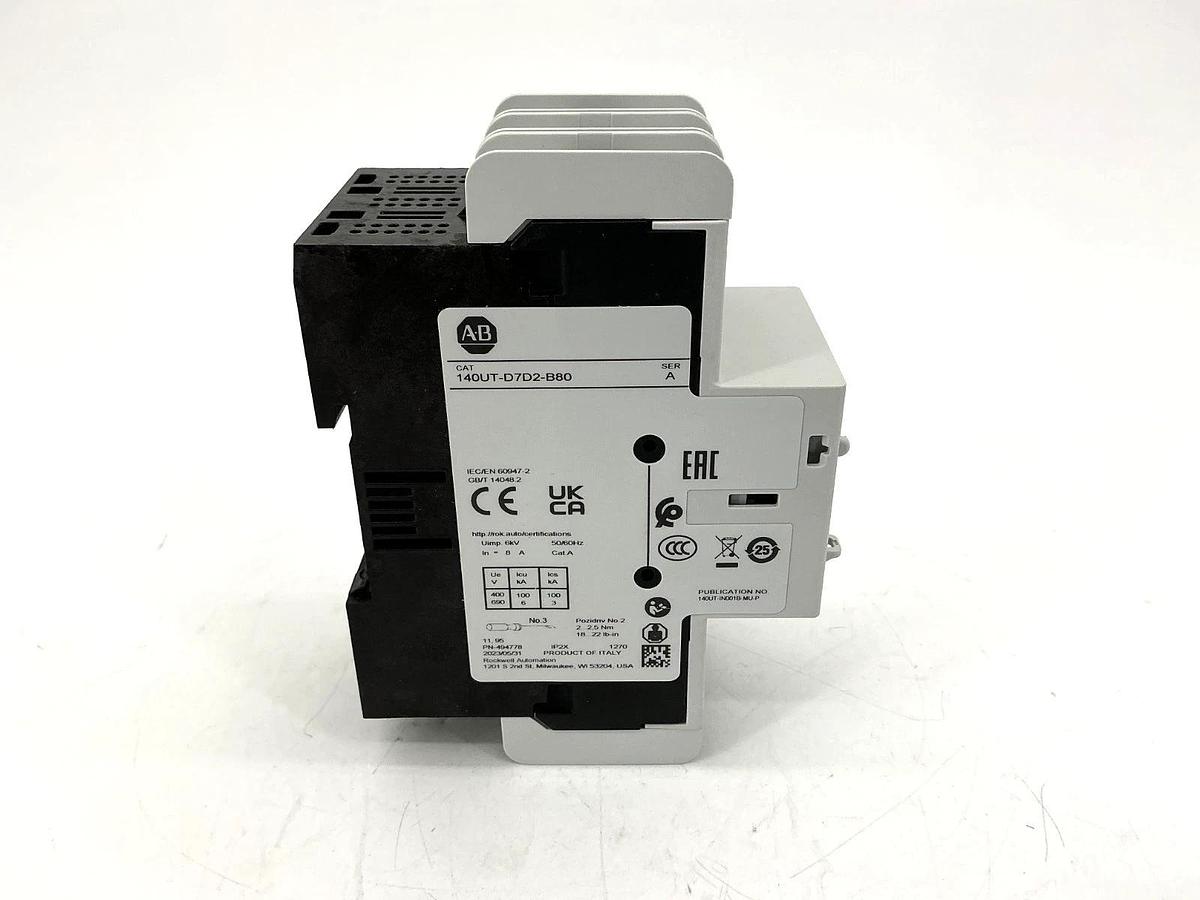 New Allen Bradley 140UT-D7D2-B80 Ser A Motor Protector Circuit Breaker 8A 480V