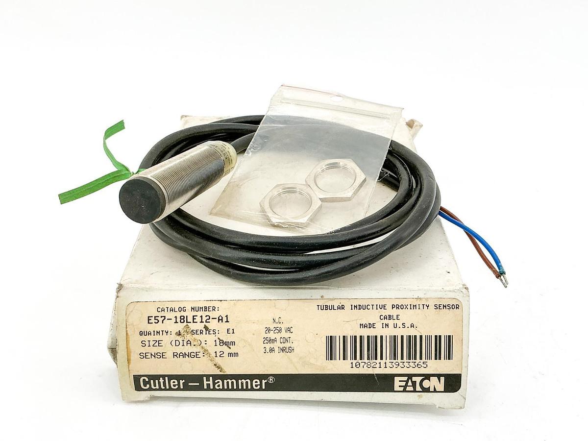 New Cutler Hammer E57-18LE12-A1 Inductive Proximity Sensor 250V Ser.E1