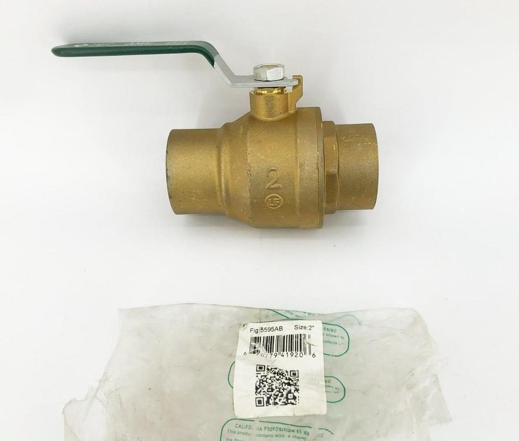 New RWV 5595AB 2" Brass Ball Valve 600WOG 150 WSP