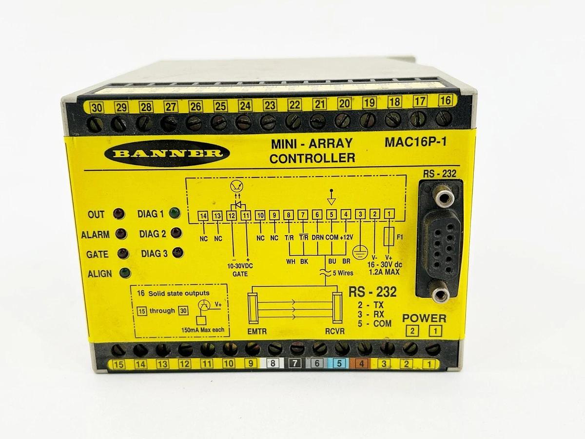 Used Banner Engineering MAC16P-1 Controller 16 Discrete PNP Outputs 30VDC