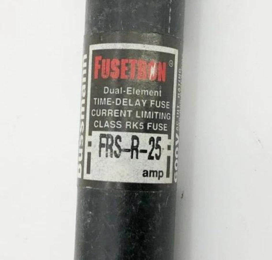 Used Lot of 3 Bussmann FRS-R-25 Time Delay Fuses 25A 600VAC Class RK5