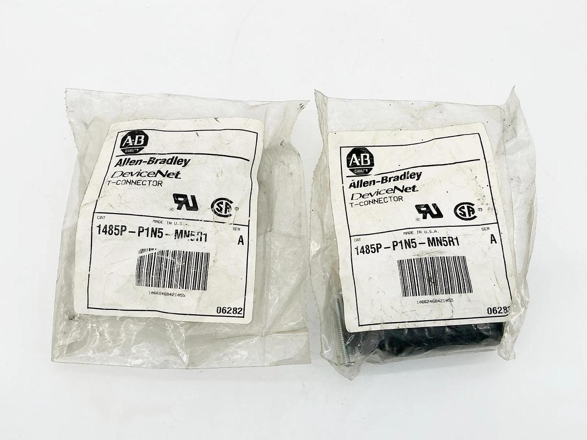 New Lot of 2 Allen Bradley 1485P-P1N5-MN5R1 T-Connector 5Pin Ser. A