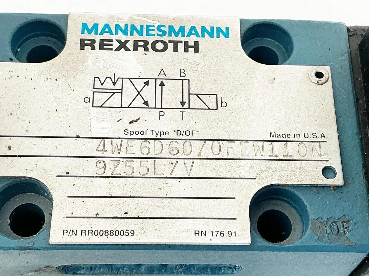 New Rexroth 4WE6D60/0FEW110N Solenoid Valve 50-220VA 9Z55L/V RR00880059 - No Box