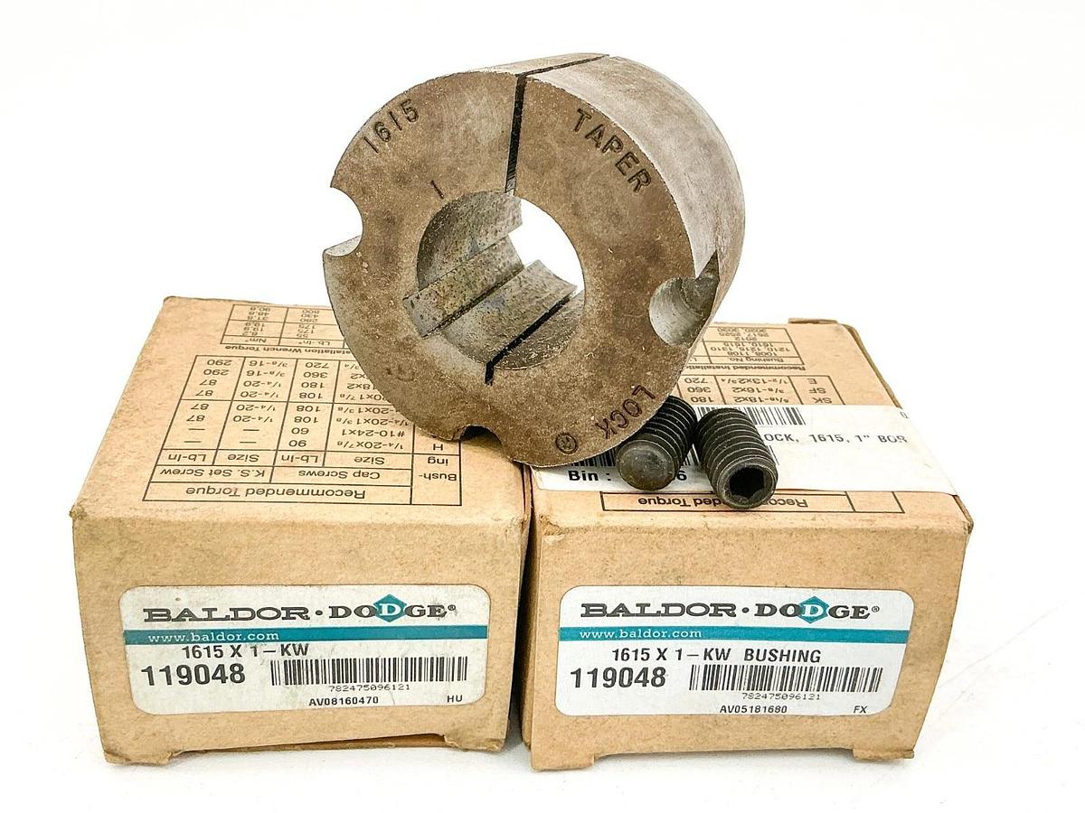 New Lot of 2 Dodge 1615X1-KW Taper-Lock Bushing 1" Bore 119048