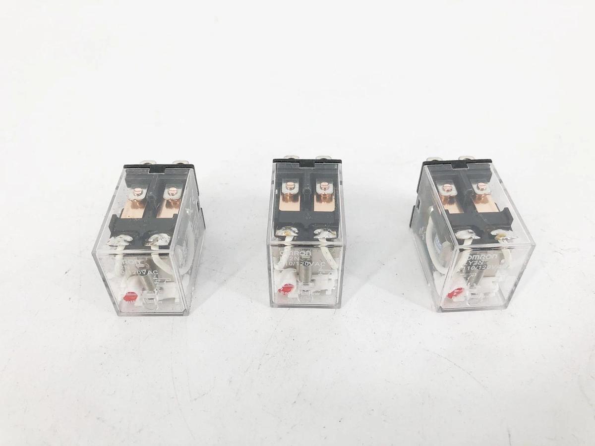 Lot of 3 New Omron LY2N Relays 110/120VAC 8-Pin - No Box
