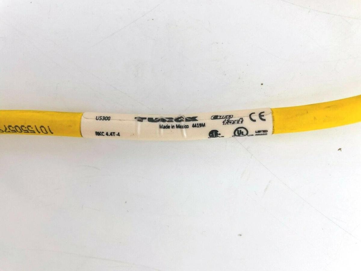 Used New Turck RKC 4.4T-4 Cordset M12 Female to Pigtail 4M U5300 No Bag