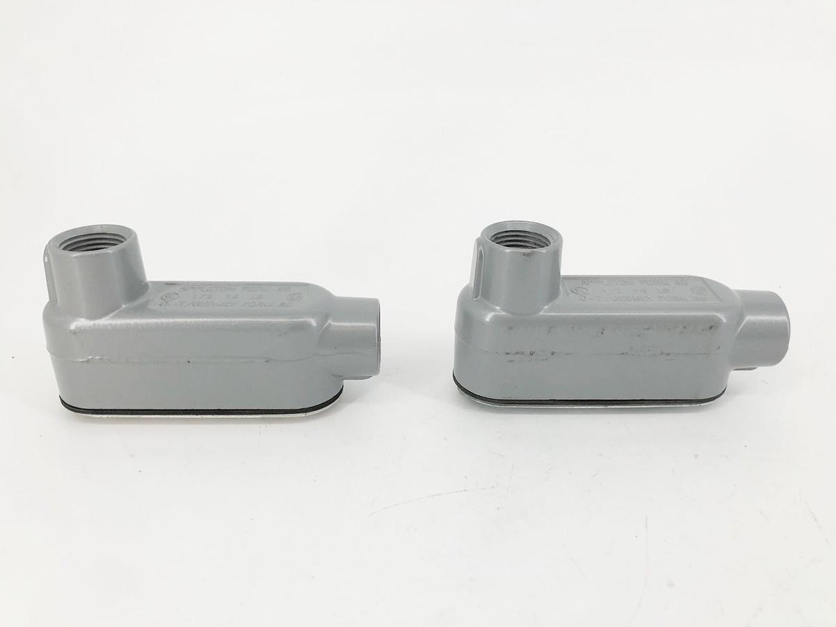 Lot of 2 New Appleton LB50-A Aluminum Conduit Bodies 1/2” Form 85 16 LB - No Box