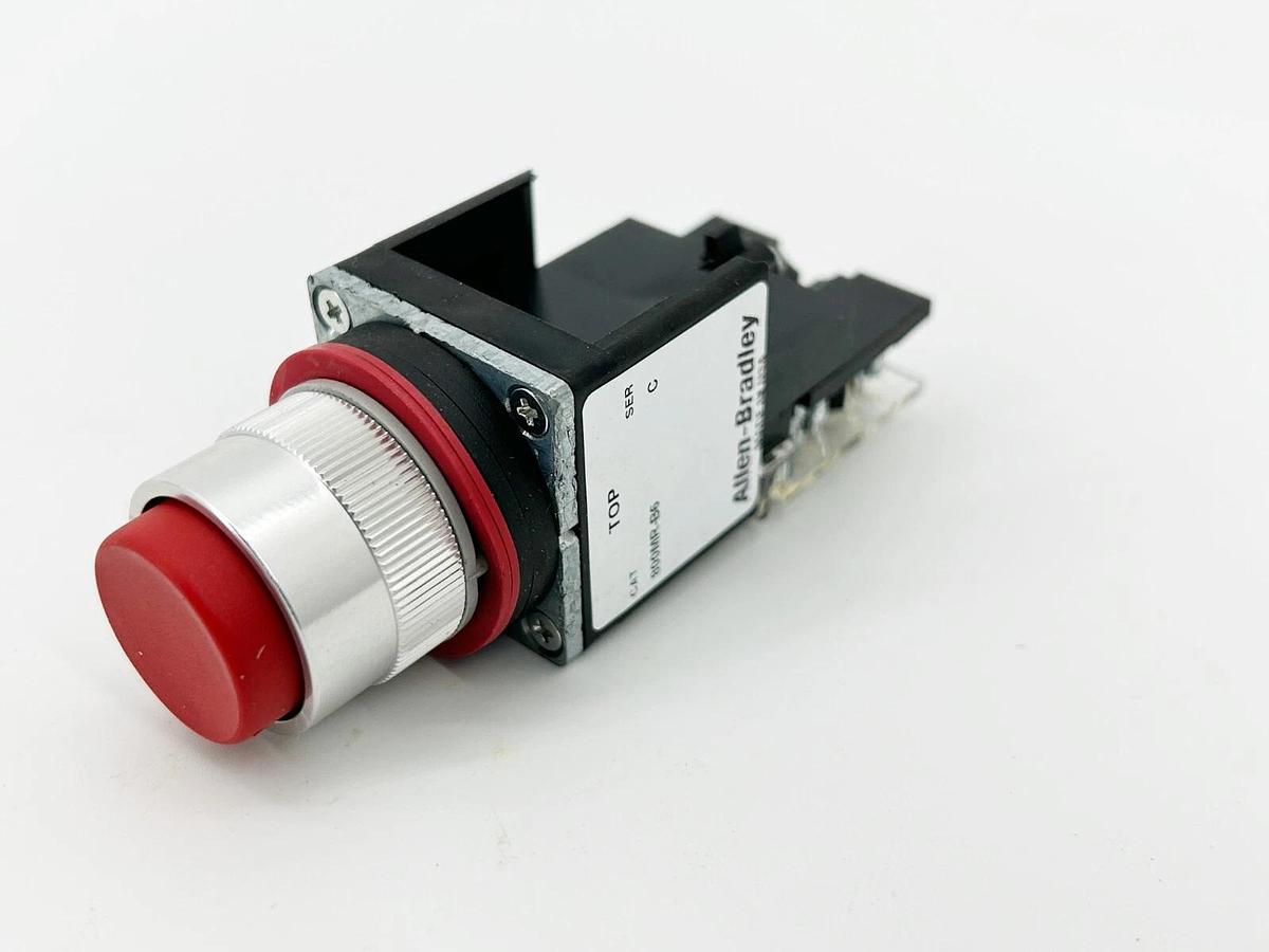 New Allen Bradley 800MR-B6A4K Pushbutton Momentary Contact Red Ser.C