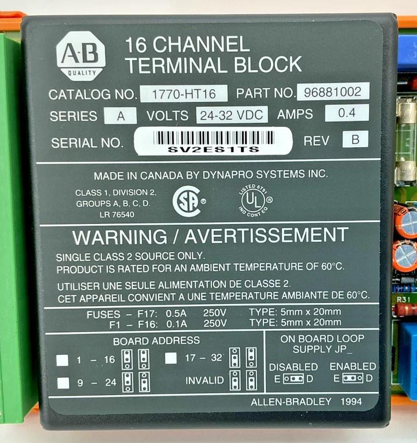 New Allen Bradley 1770-HT16 Ser A Smart Transmitter Interface 16-Channel 24-32V