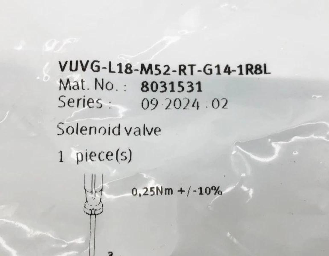 New Festo VUVG-L18-M52-RT-G14-1R8L Solenoid Valve 24VDC 8031531
