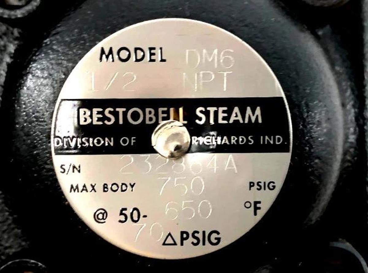New Bestobell DM006210 Steam Trap 1/2" NPT 750psig Max DM6 - No Box