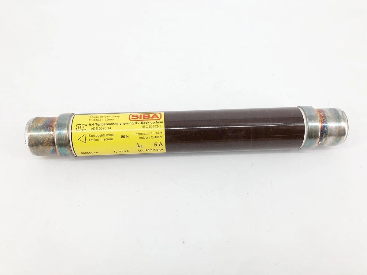 New SIBA 3025513.5 Fuse-Link HHD 5A 10/17,5kV DIN 43625 e=292mm 80 N