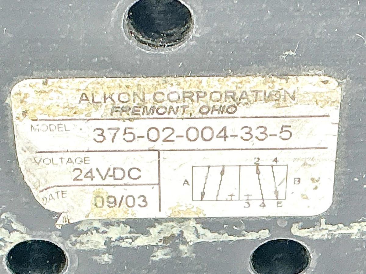 Used Alkon 375-02-004-33-5 Solenoid Valve 24VDC