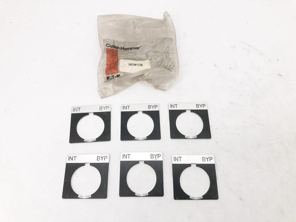 Bag of 6 New Cutler-Hammer 10250TS36 Legend Plates Black - INT BYP