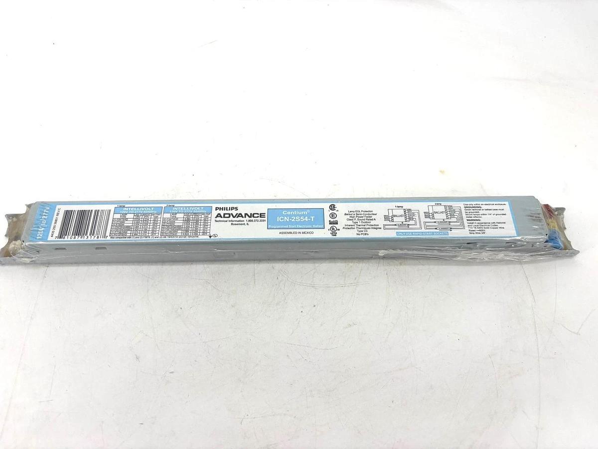 Philips Advance ICN-2S54-T Centium Programmed Start Electronic Ballast 120-277V