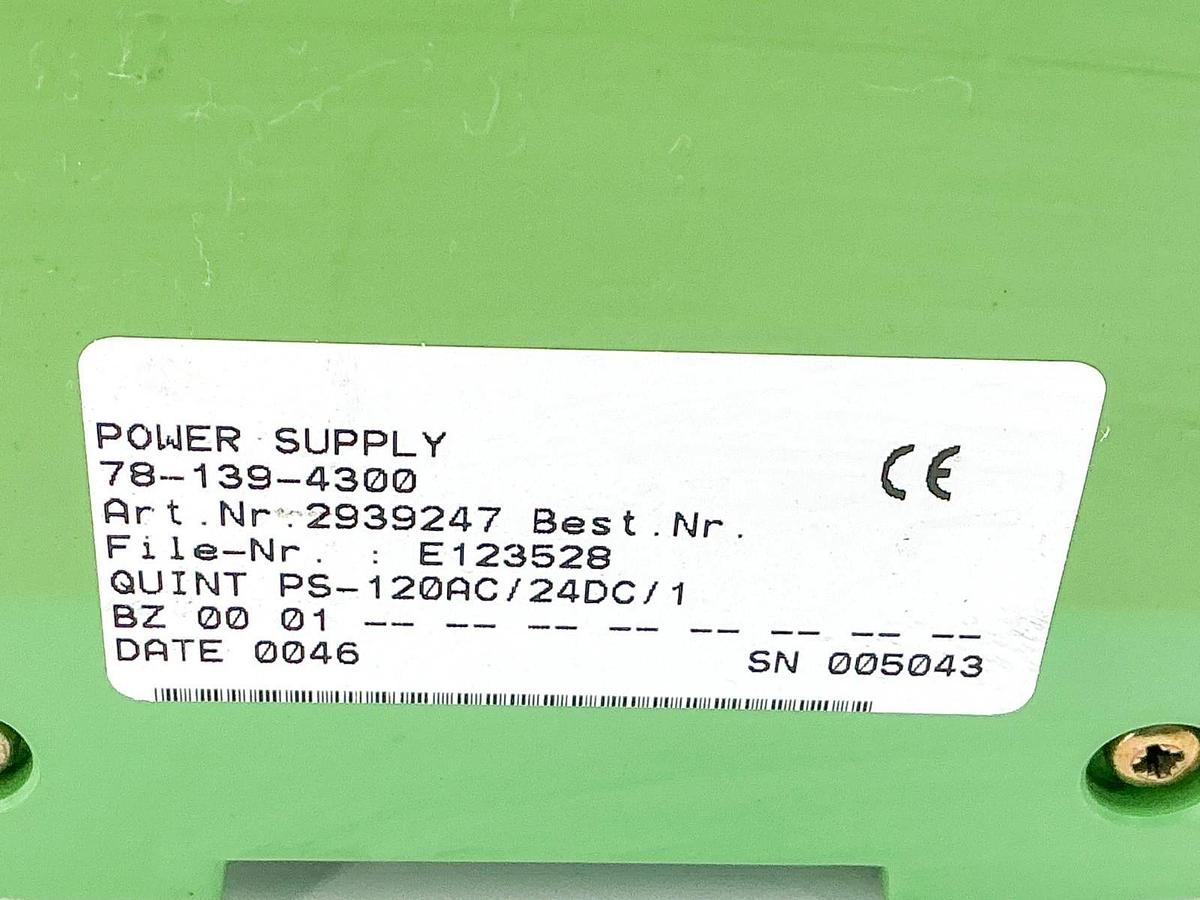 Used Phoenix Contact QUINT-PS-120AC/24DC/ 1 Power Supply 120VAC Input 24VDC Output