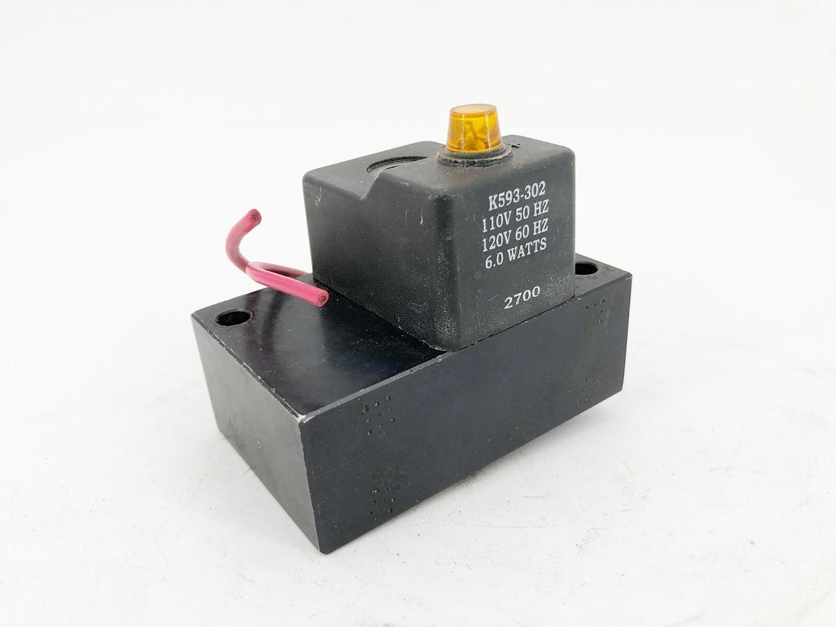Used Parker K593-327 Coil w/ Block 110/120V 50/60Hz 6.0 Watts