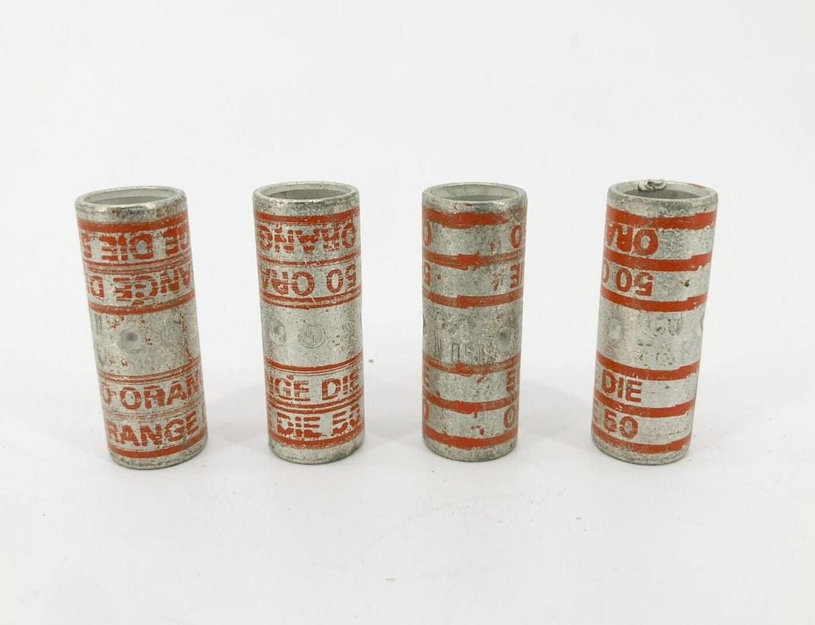 Lot of 4 New Thomas & Betts 150N 3/0 Barrel Compression Splices Orange Die 50