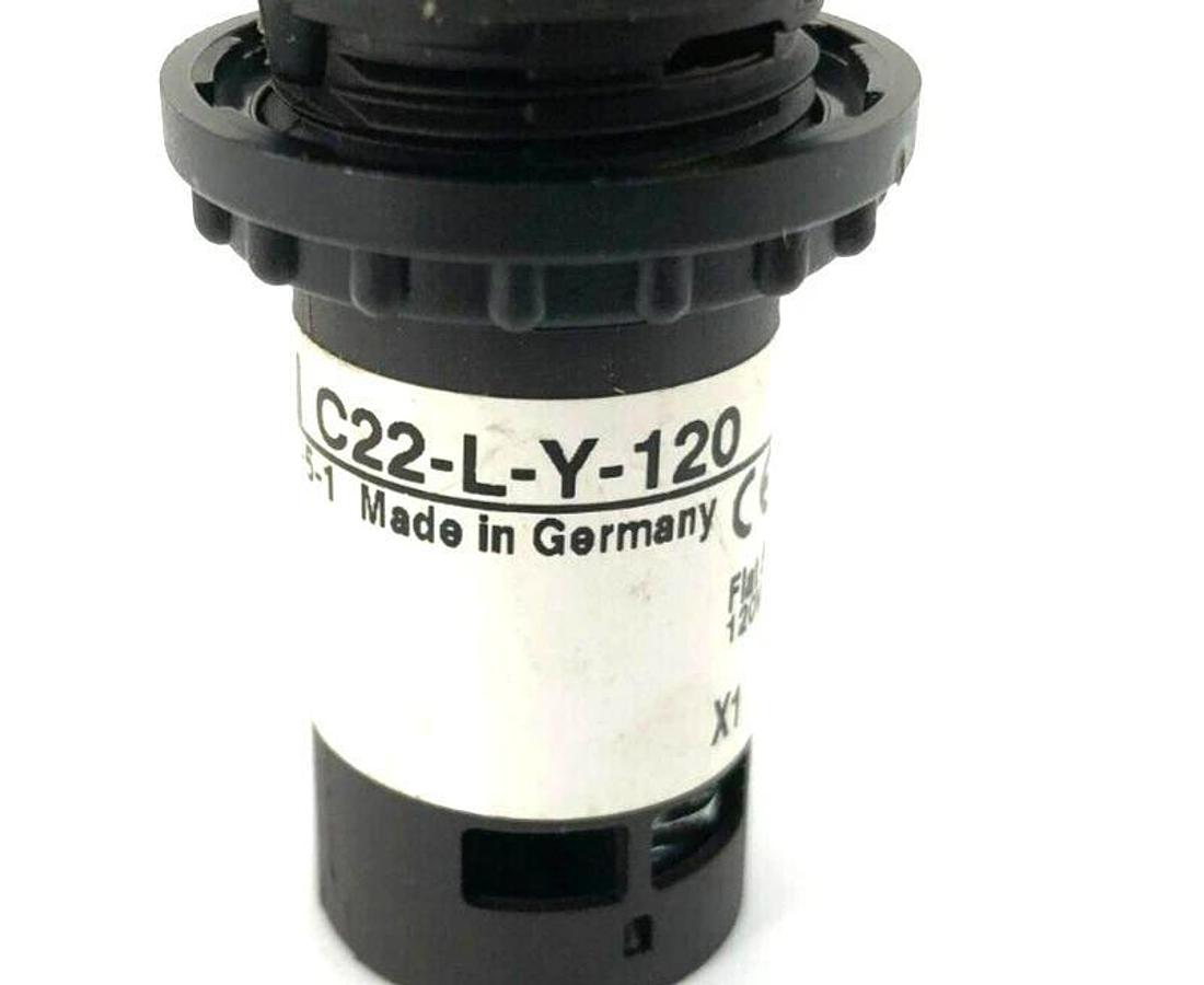 New Eaton C22-L-Y-120 Yellow Indicating Pilot Light 120VAC
