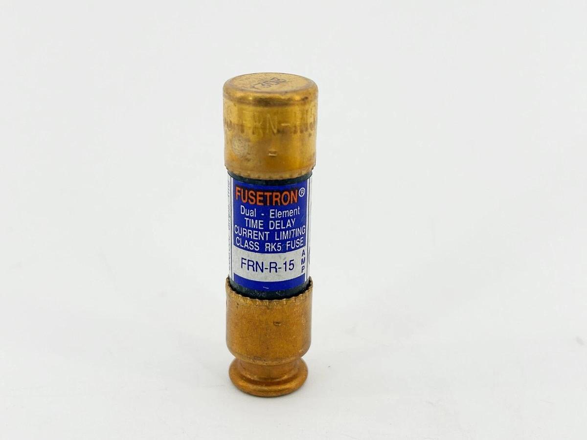 New Box of 10 Bussmann FRN-R-15 Dual Element Time Delay Fuse 15A 125VDC Class RK
