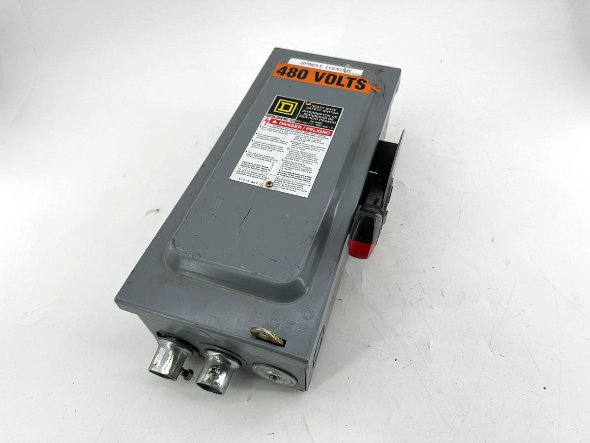 Used Square D HU361EI Safety Disconnect Snap Switch 30A 600V Max 3 Pole