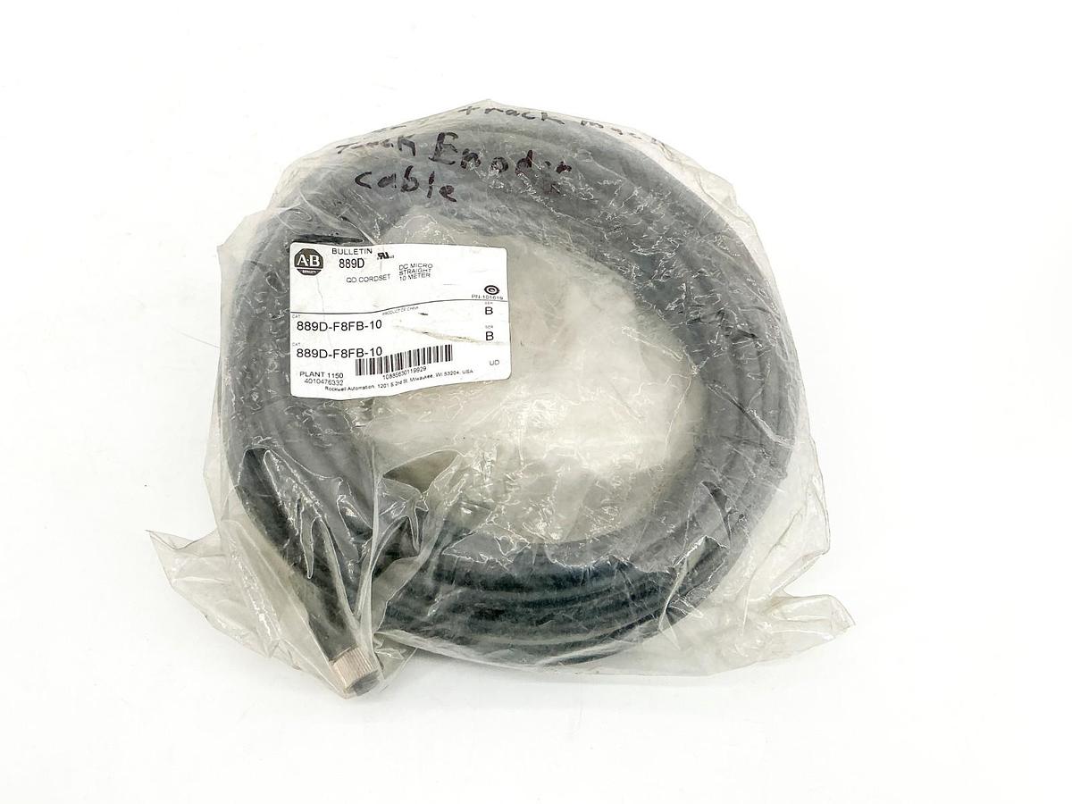New Allen Bradley 889D-F8FB-10 QD Cordset DC Micro Straight 10M