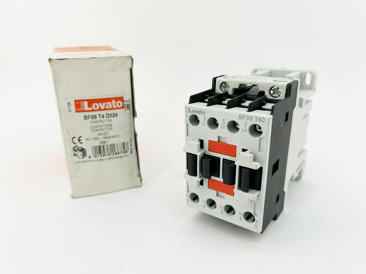 New Lovato BF09T4D024 Contactor, 24VDC, 25A BF09 T4 D024