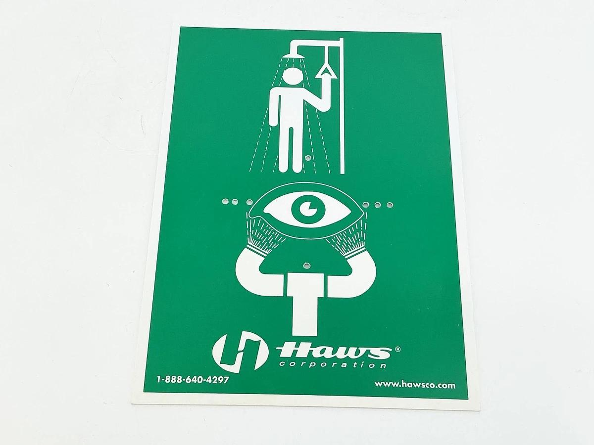 New Lot of 6 Haws Plastic Shower and Eye Wash Sign
