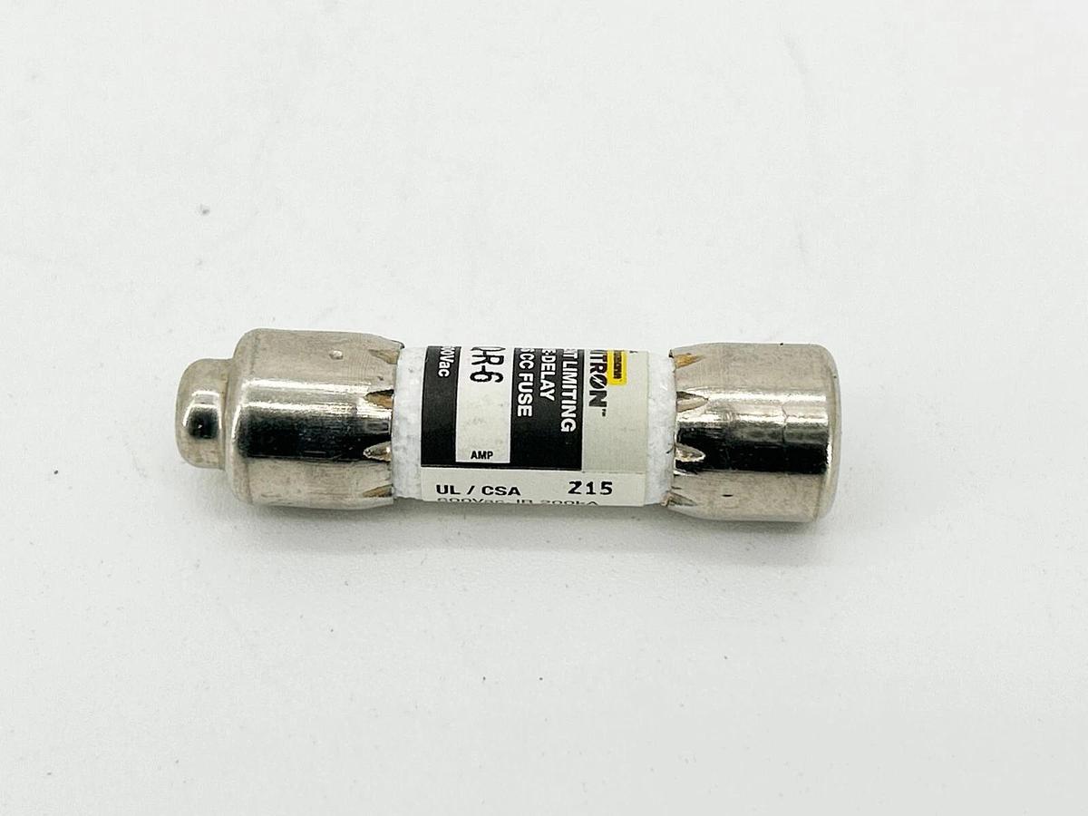 New Lot of 6 Bussmann FNQ-R-6 Time Delay Fuse 6A 600V