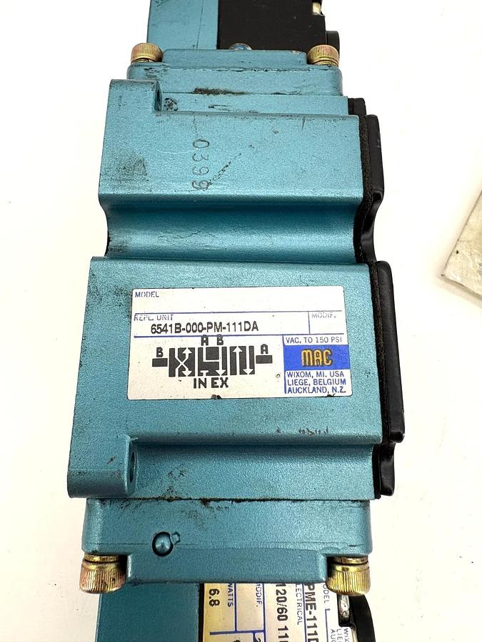 New MAC Valves 6541B-000-PM-111DA Pneumatic Solenoid Valve 110/120V - No Box