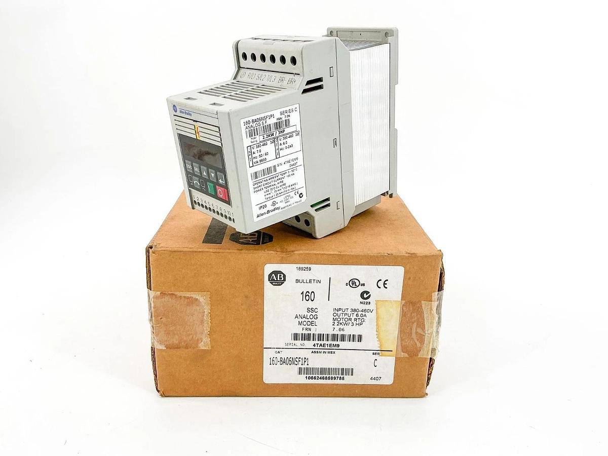 New Allen Bradley 160-BA06NSF1P1 SSC Analog Module 460V 6A 2.2KW 3HP Ser.C