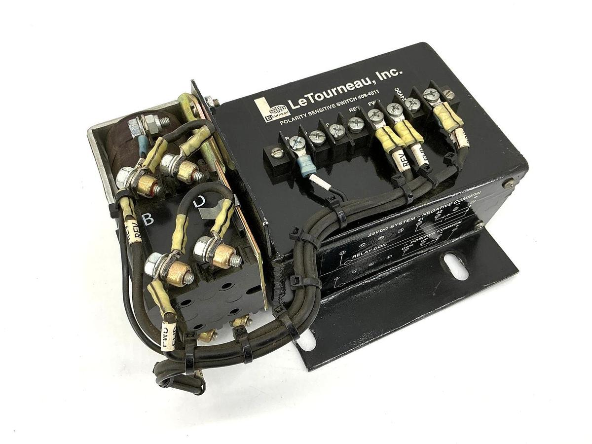 Used LeTourneau 409-4811 Polarity Sensitive Switch 24VDC Coil 35030479 20A 28VDC 4094
