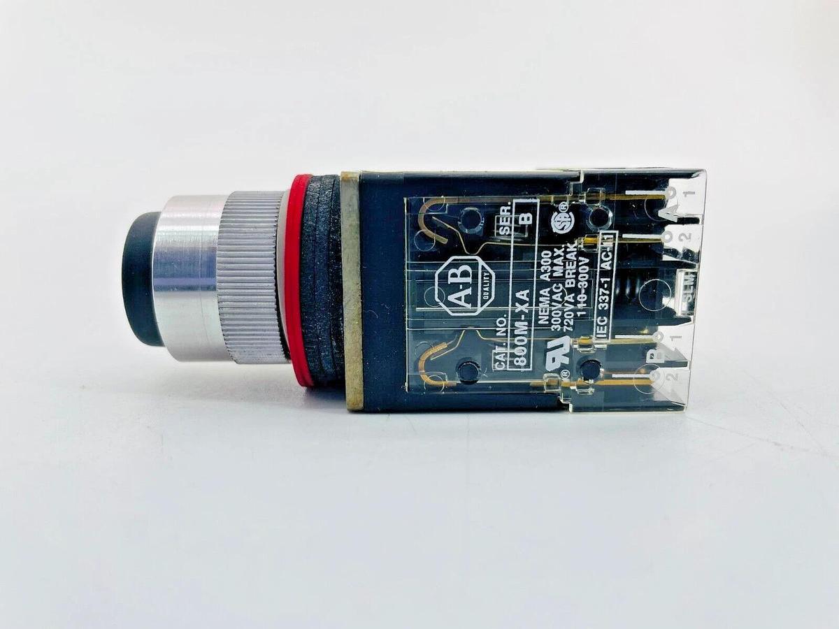 New Allen Bradley 800MR-B2B Push Button Extended 2NO 2NC Black