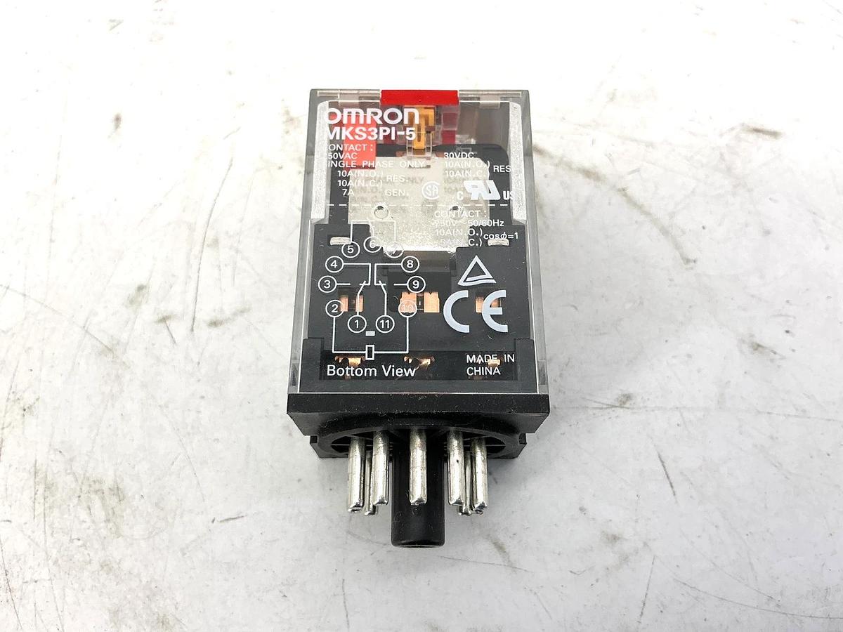 New OMRON MKS3PI-5-AC250 Power Relay 11-Pin 10A 250VAC 50/60HZ MKS3PI-5 - No Box