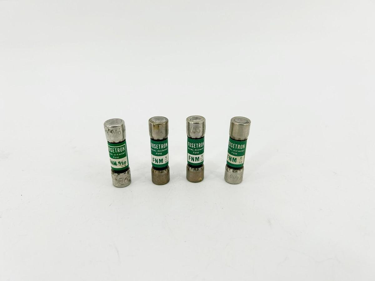 Lot of 4 New Fusetron FNM6/10 Fuses, 0.6A 250VAC