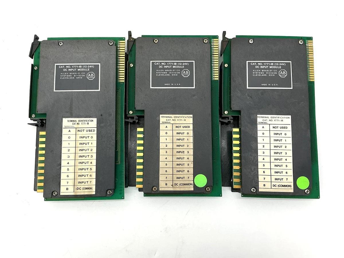 Used Lot of 3 Allen Bradley 1771-IB DC Input Module 8-Point 12-24V 1771IB