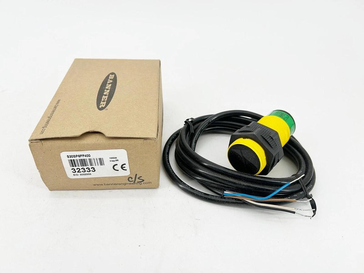 New Banner Engineering S30SP6FF400 Photoelectric Sensor 300MM Range 30V 32333