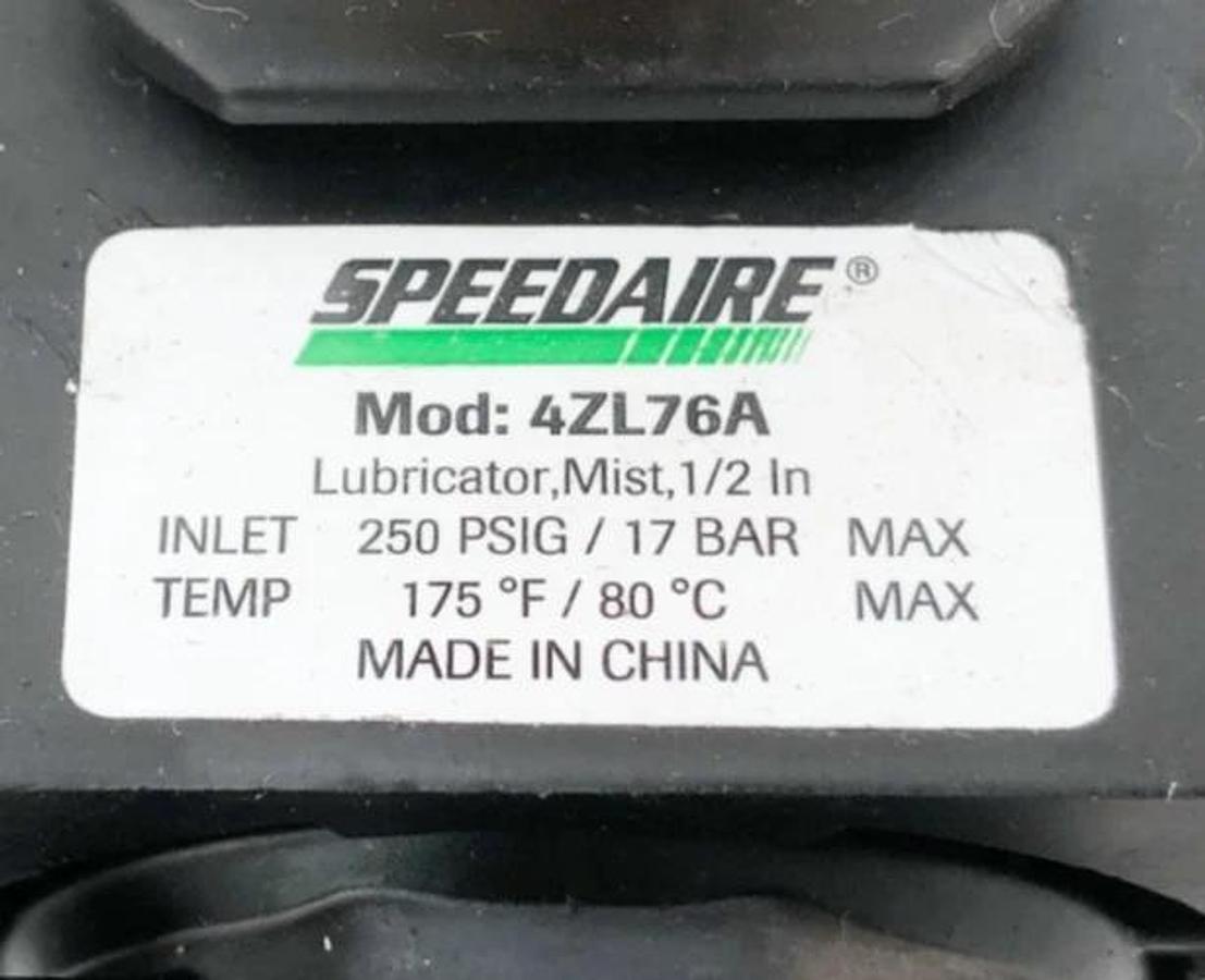 Used Lot of 2 Speedaire 4ZL76A Air Line Lubricators 1/2" 95 CFM 250 psi