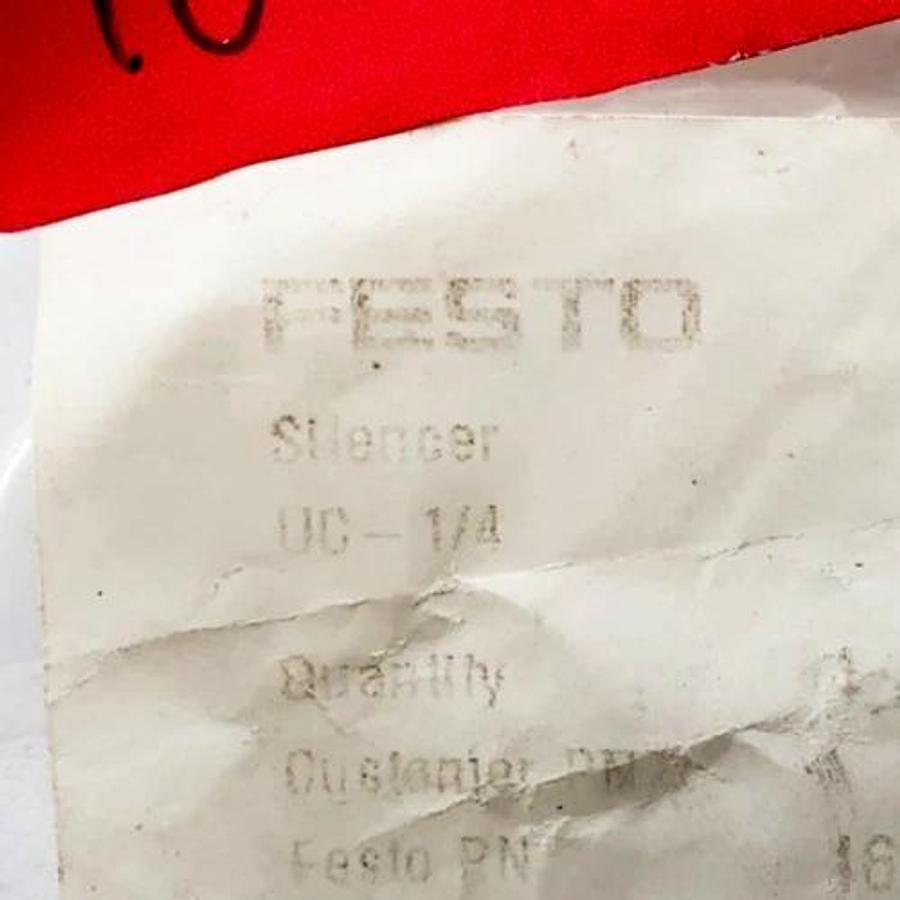 Lot of 4 New Festo UC-1/4 Pneumatic Mufflers 165004 G 1/4 0-10 bar - No Box