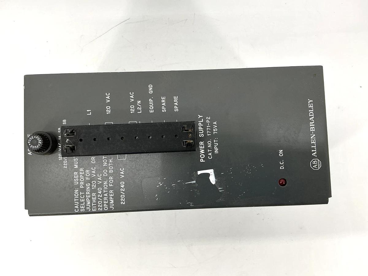 Used Allen Bradley 1771-P2 Power Supply 1/0.5A 120/220VAC 50/60HZ 1771P2