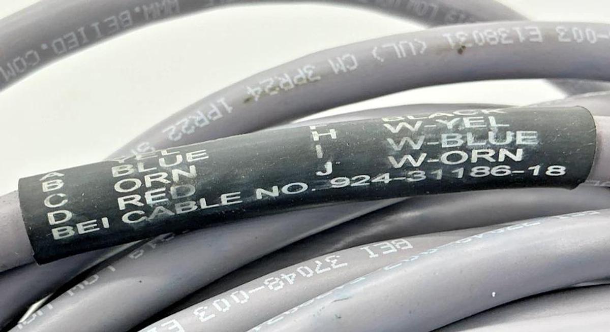 New BEI Sensors 924-31186-18 Cordset Assembly Female Cable 10-Pin ~45ft - No Box